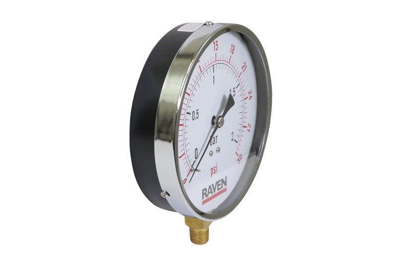 Supply Giant 4.5 inch inch Dial Utility Dry Water Pressure Gauge - Sprinkler - Spa - Well Pump - Aquarium - Water Hose, 14 inch NPT Lower Mount Brass Connection, 0-30 Psi, Black (PG4530) - Image 2